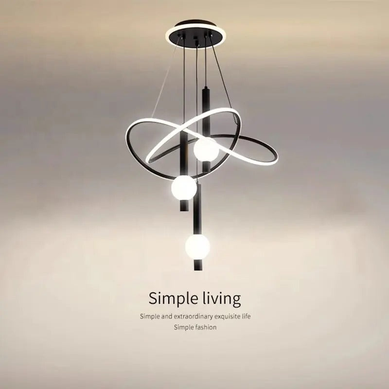 نجفة انفنتي ليد اسود  60سم