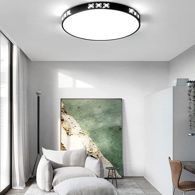 كشاف كرستال مدور اسود 40 سم