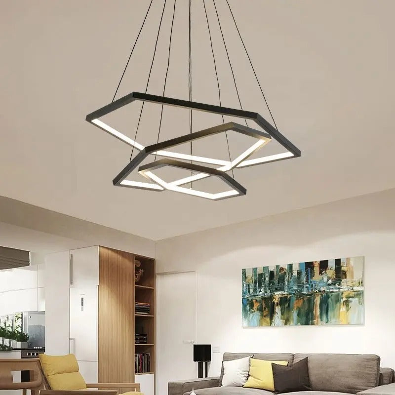 نجفة ليد مودرن سادسي اسود