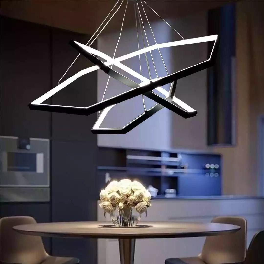 نجفة ليد مودرن سادسي اسود