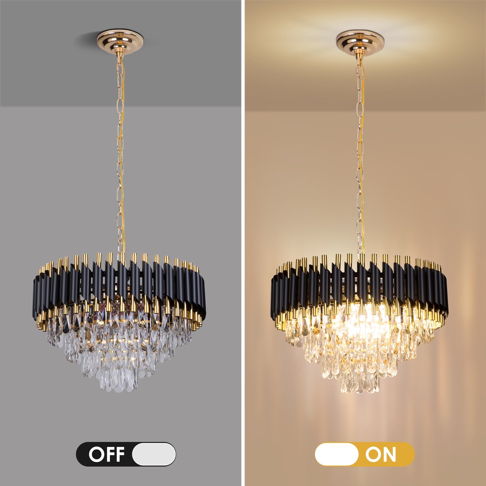 نجفه كرستال باسكت اسود 40سم