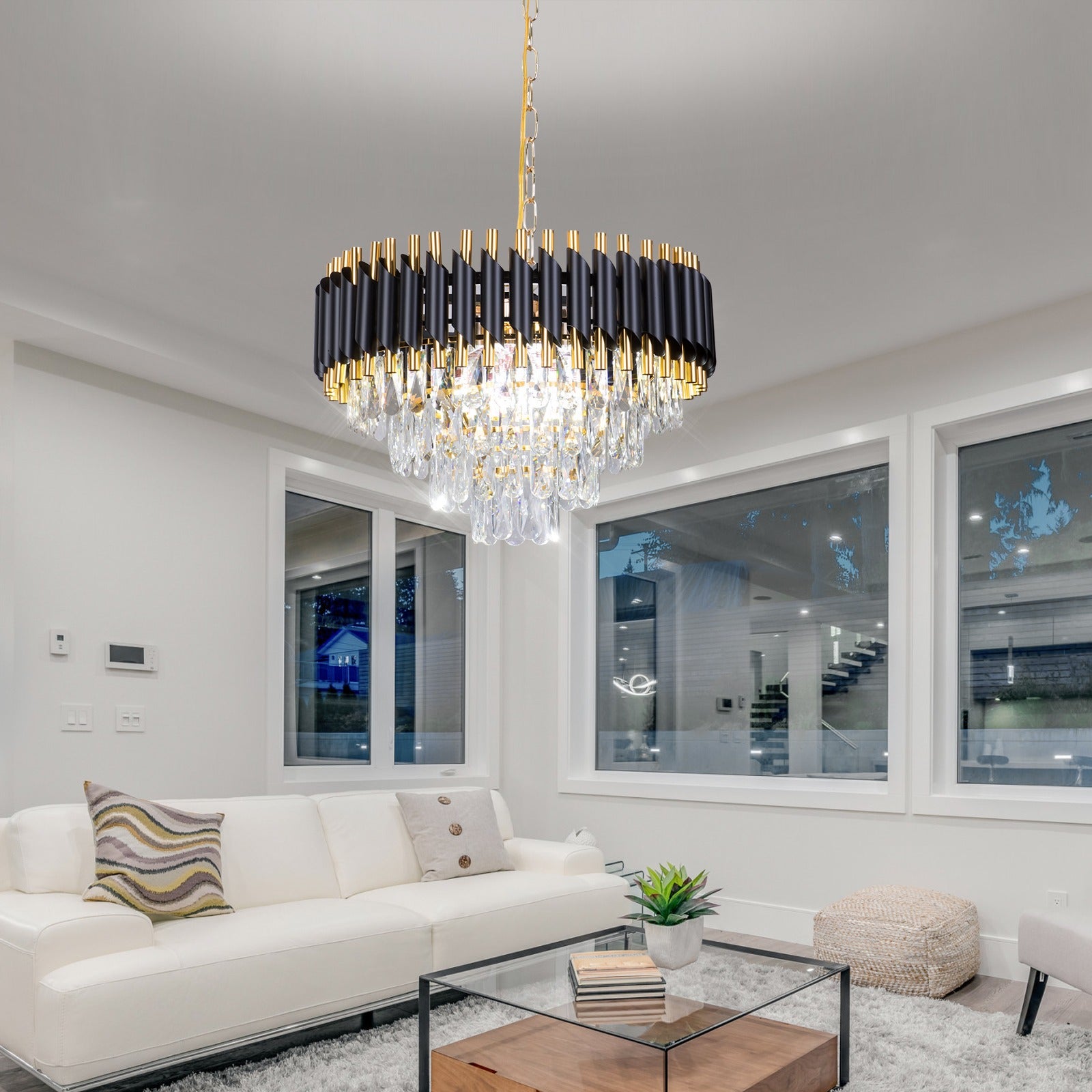 نجفه كرستال باسكت اسود 40سم