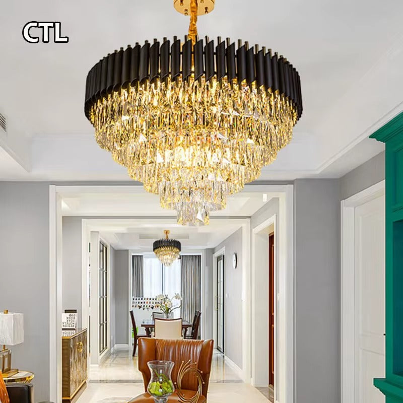 نجفه كرستال باسكت اسود*دهبي 50سم