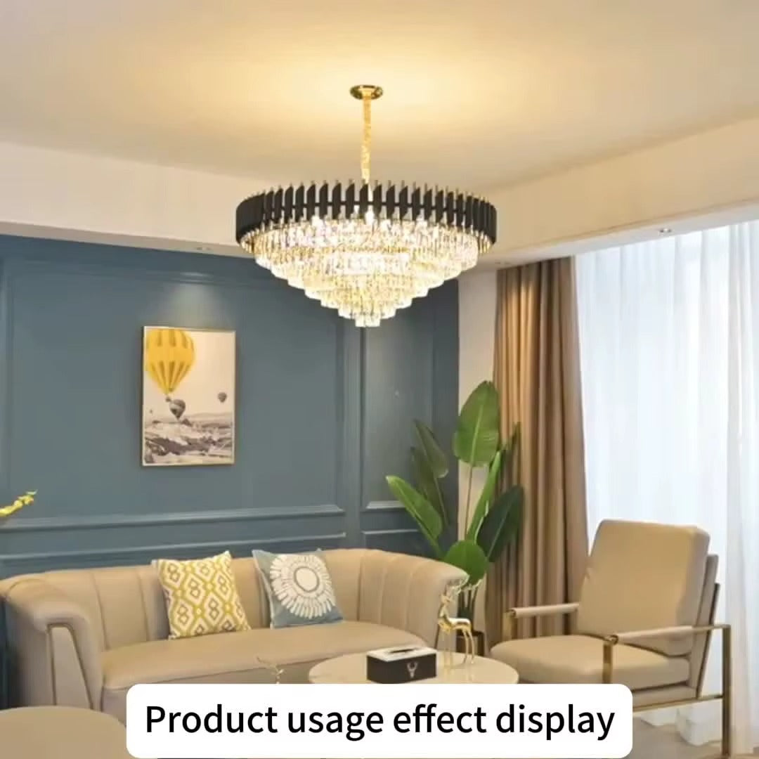 نجفه كرستال  باسكت اسود *دهبي 60سم