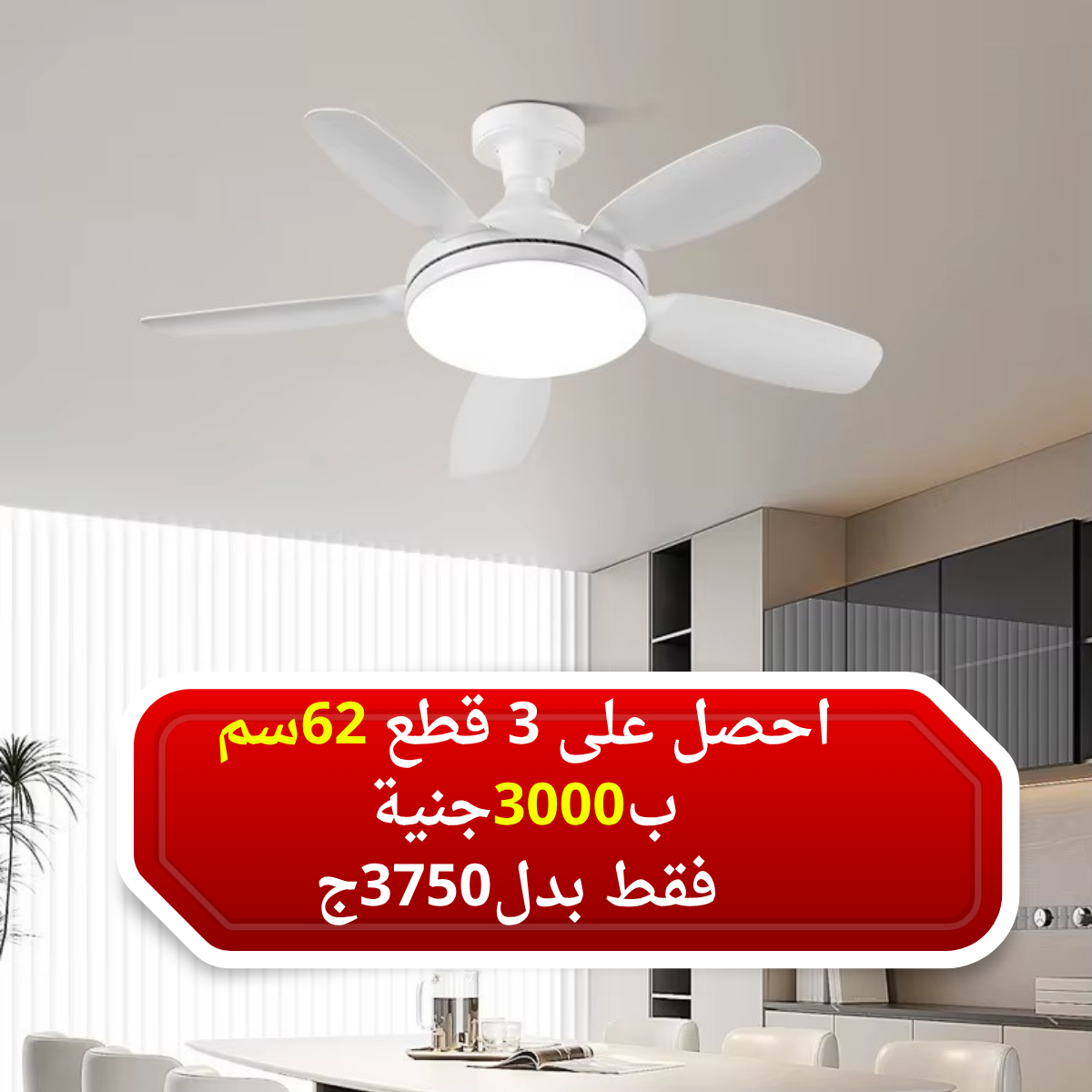 عرض 3 قطع لمبة مروحه كيارا62سم