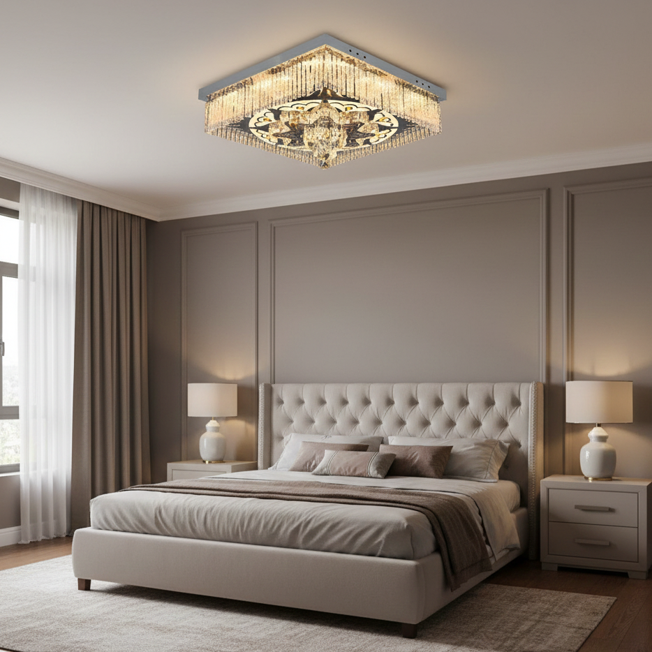 كشاف لبد كرستال 60*60 سم فضي