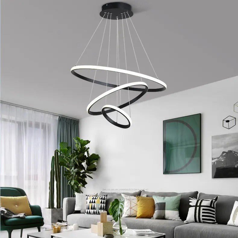 نجفة ليد مودرن طوق اسود